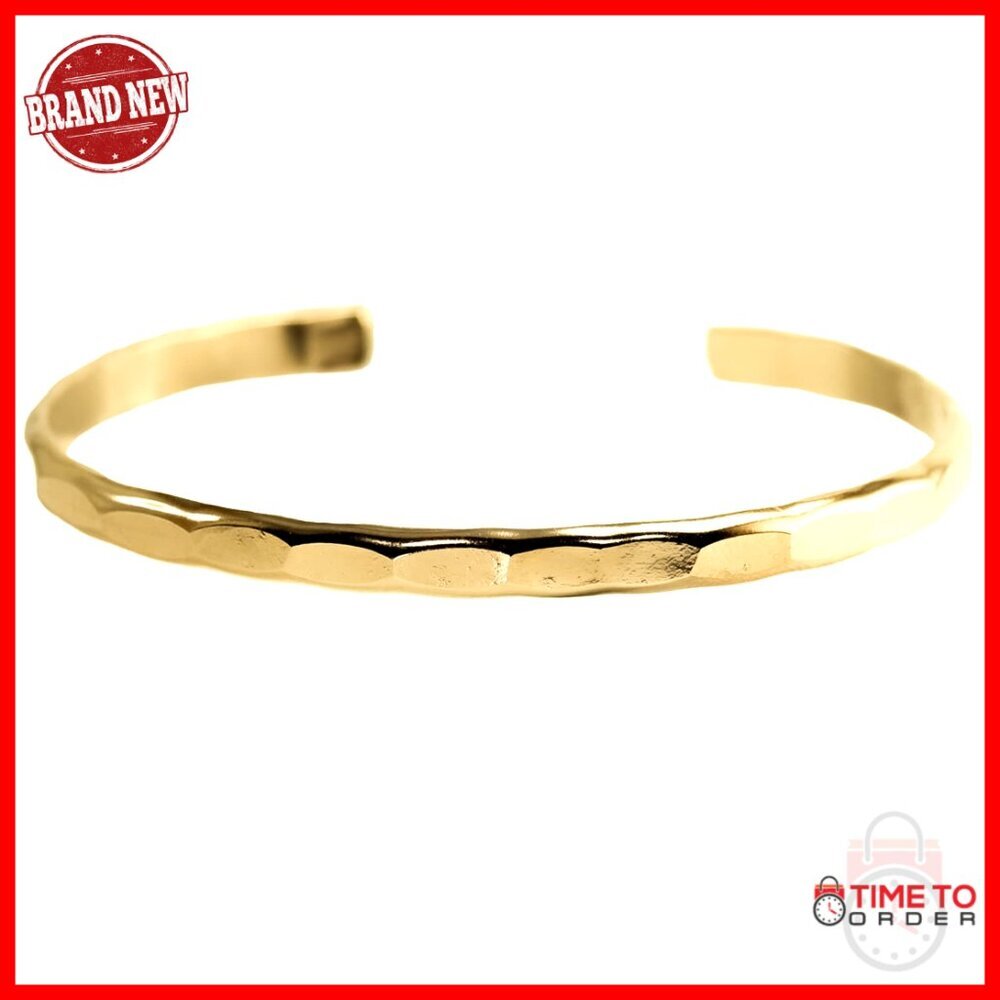 Hammered Cuff Bracelet Stacking Bangle Gold Filled Minimal Chic Elegant